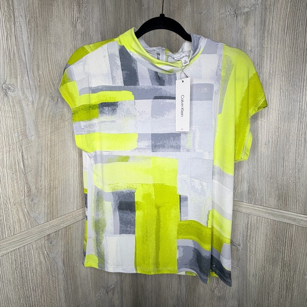 Calvin Klein Abstract Design Sleeveless Top